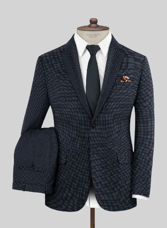 Scabal Aritmi Pinhead Blue Wool Suit