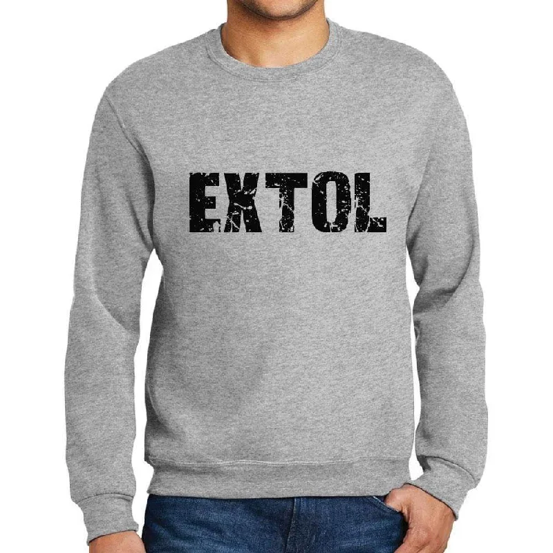 Men's Printed Graphic Sweatshirt Popular Words EXTOL Grey Marl