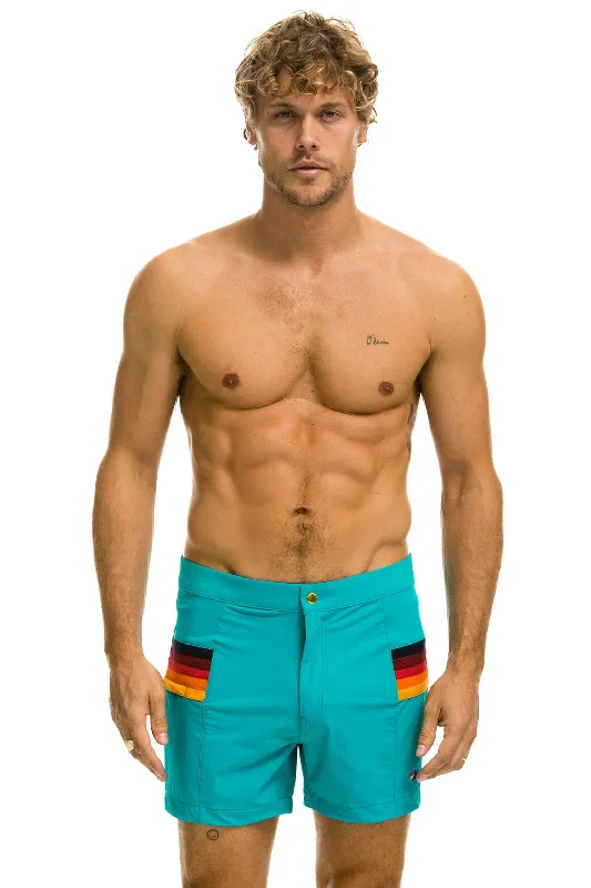 MEN'S HORIZONTAL 5 STRIPE FLEX SHORTS - JADE