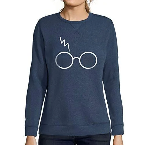 Ultrabasic - Femme Graphique Lunettes Cicatrice Éclair Sweatshirt Cadeau Idées Tee Denim