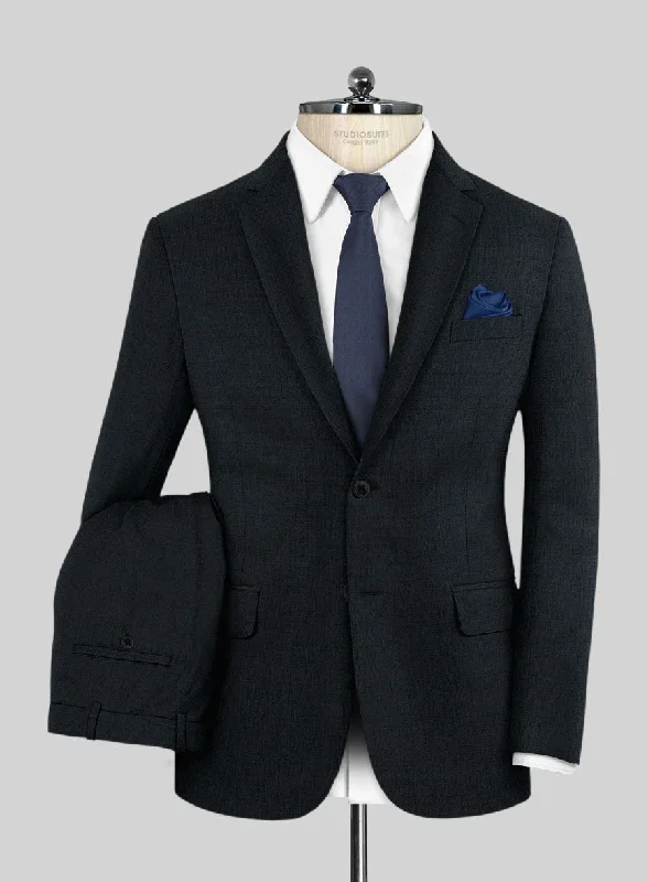 Lanificio Zegna Trofeo Jolge Dark Blue Checks Wool Suit