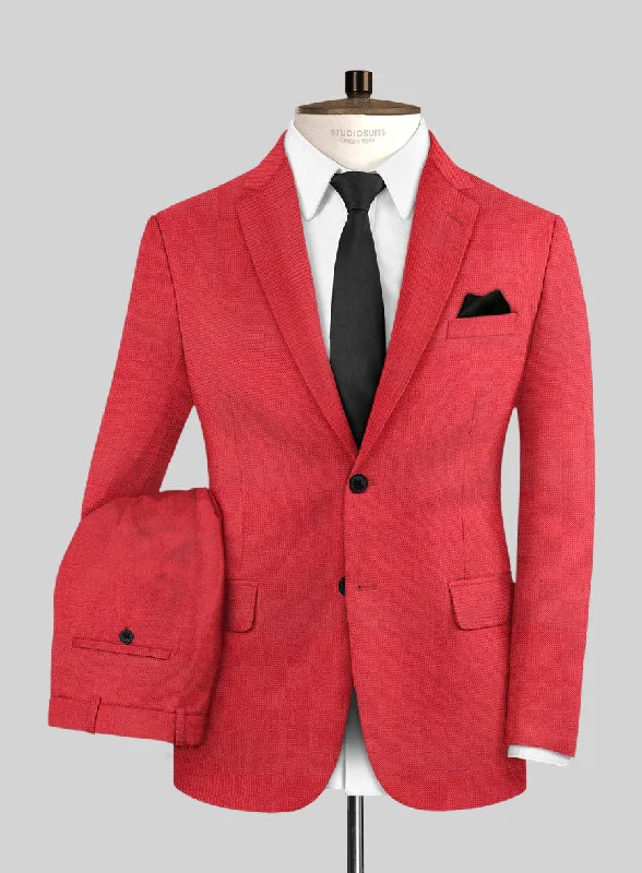 Scabal Scarlet Red Wool Suit