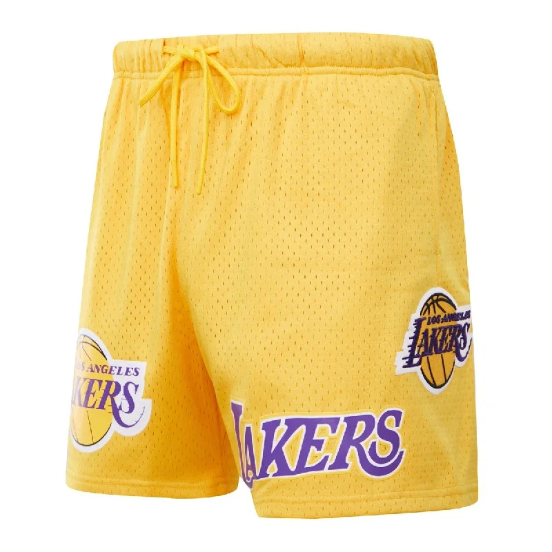 NBA LOS ANGELES LAKERS LOGO MEN'S MESH SHORT (YELLOW)