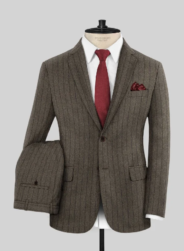 Caccioppoli Posa Dark Brown Wool Suit