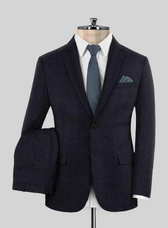 Lanificio Zegna Traveller Sarcos Blue Checks Wool Suit