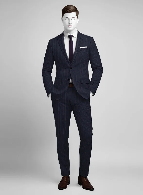 Napolean Abelino Stripe Blue Wool Suit