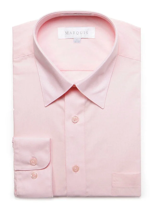 Marquis Classic Fit Pink Wrinkle Resistant Cotton Blend Dress Shirt