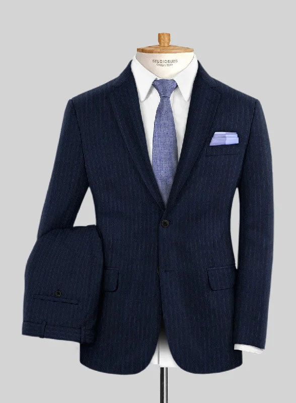 Scabal Sapphire Pinstripe Blue Wool Suit