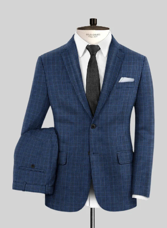 Reda Tory Blue Checks Wool Suit