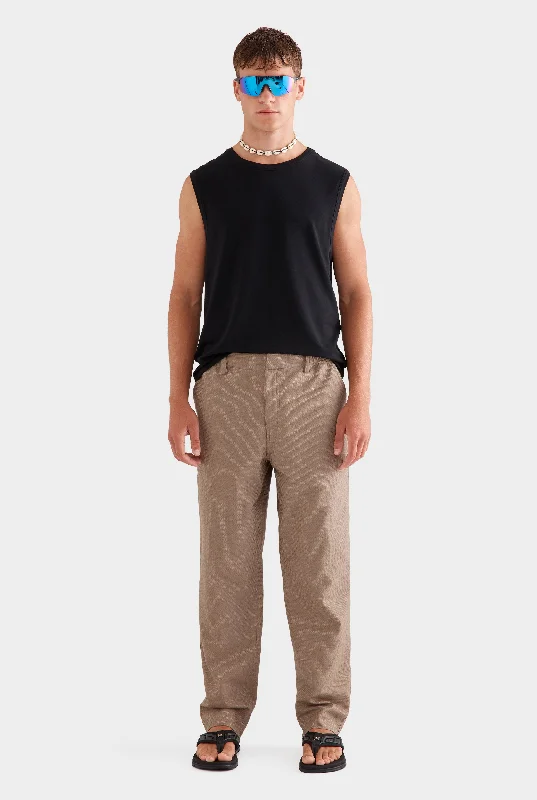 Textured Relaxed Trouser -  Pebble