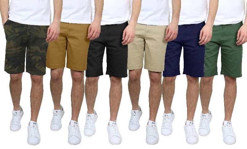 Men's Flat-Front Slim Fit Cotton Stretch Chino Shorts (Sizes, 30-42)