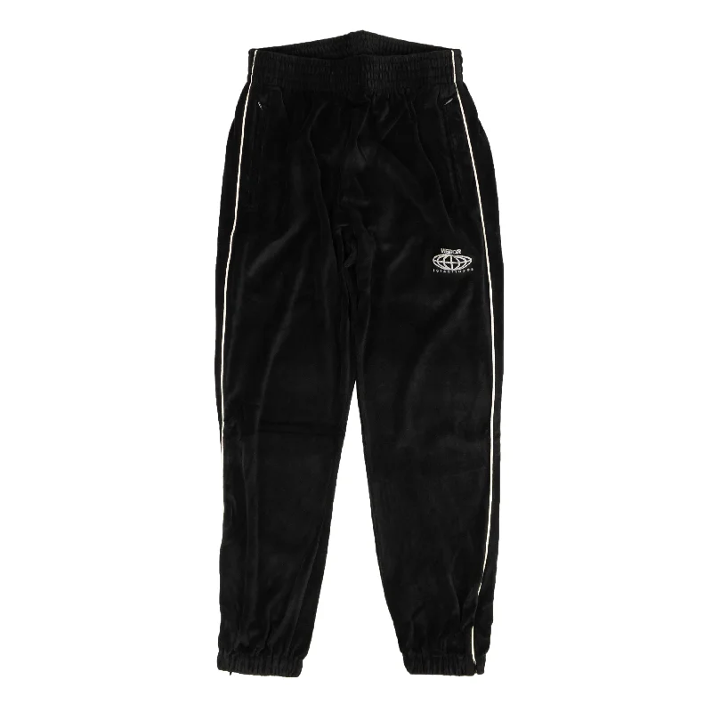 Black Velour Logo Sweatpants