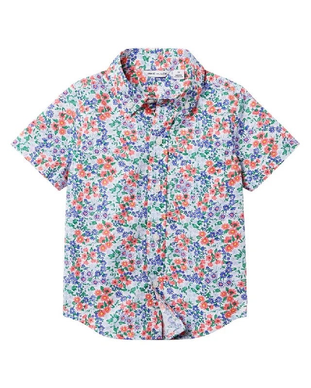 Janie and Jack Printed Poplin Shirt