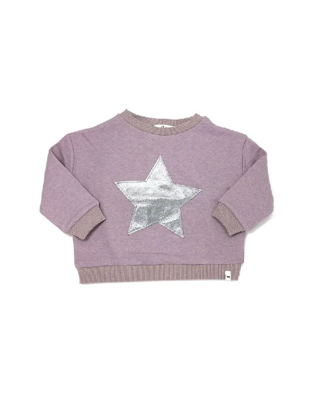 oh baby! Silver Star Applique Boxy Sweatshirt