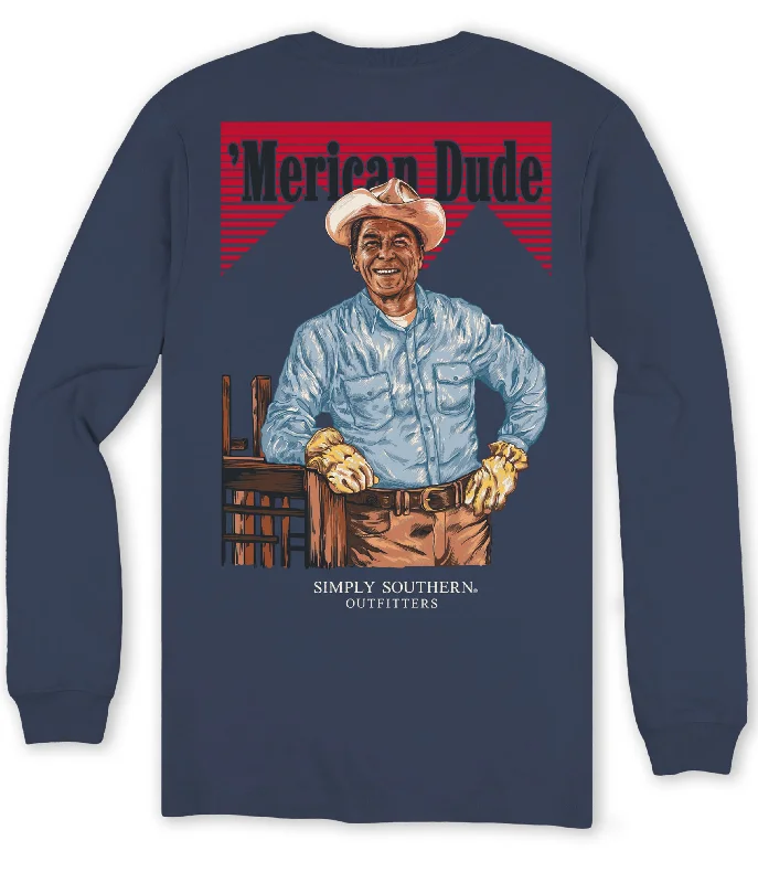 Simply Southern Merican Dude Western Unisex Long Sleeve T-Shirt