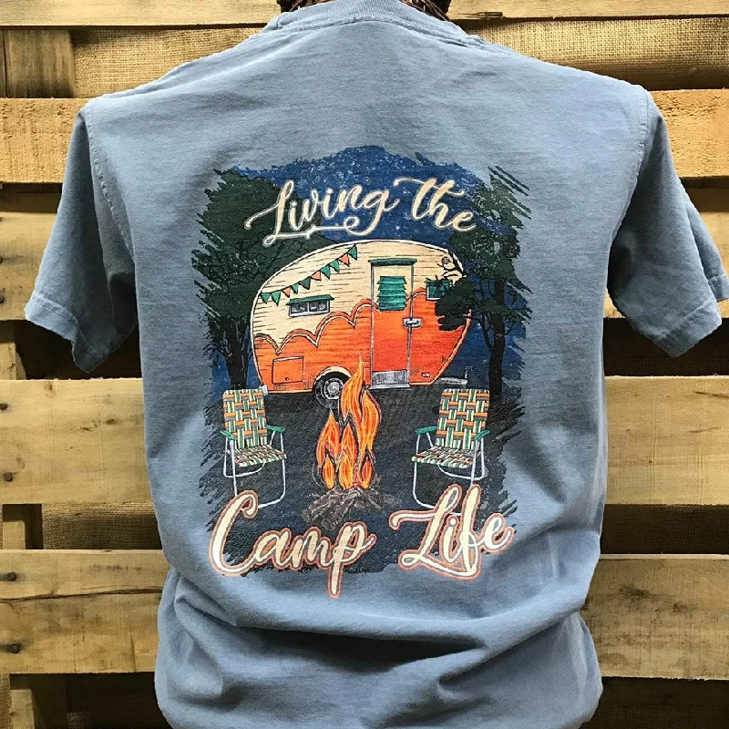 Backwoods Born & Raised Livin the Camp Unisex Comfort Colors Bright T Shirt