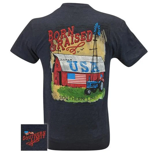 Southern Limits USA Born & Raised Tractor Barn Unisex T-Shirt