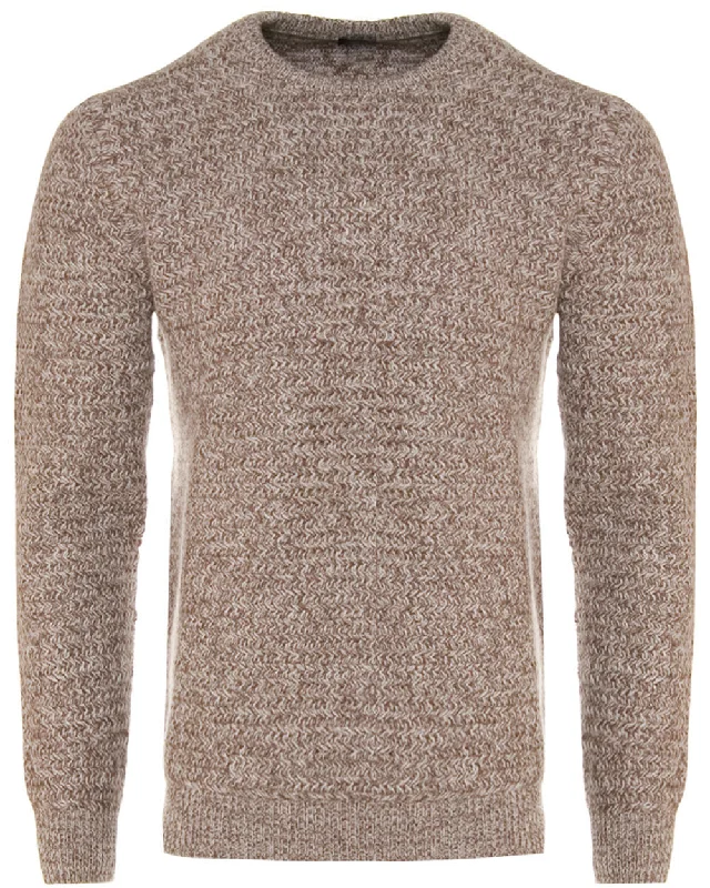 Brown Melange Crewneck Sweater