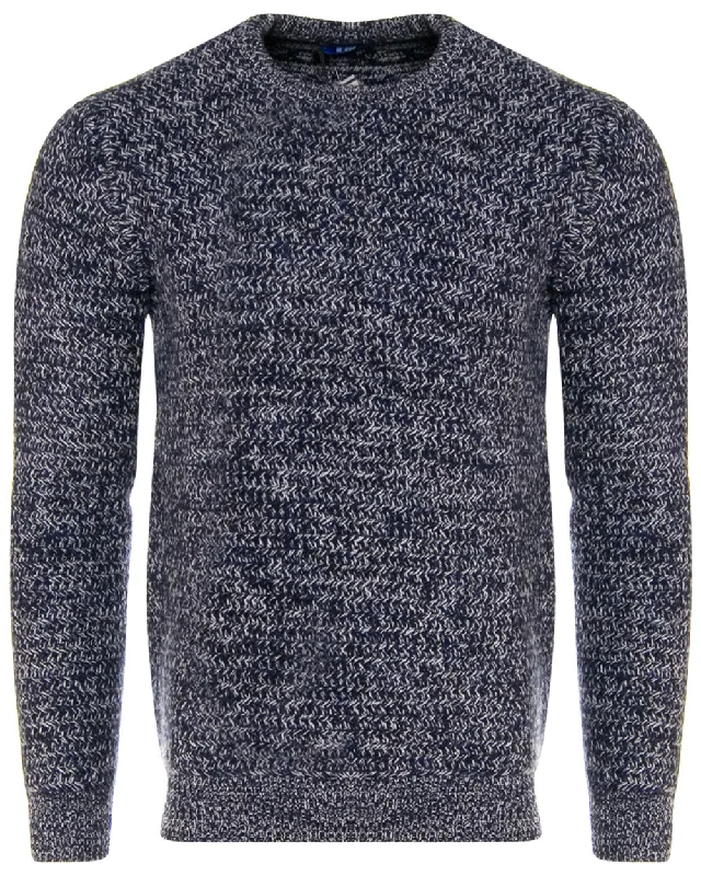 Navy Melange Crewneck Sweater