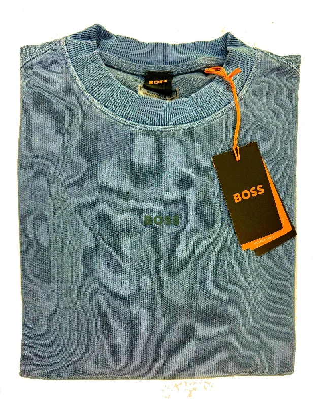 Hugo Boss Sweater Dark Blue Cotton Stretch Logo EU 50 / M BLACK FRIDAY SALE