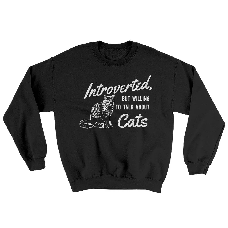 Introverted But Willing To Talk About Cats Ugly Sweater